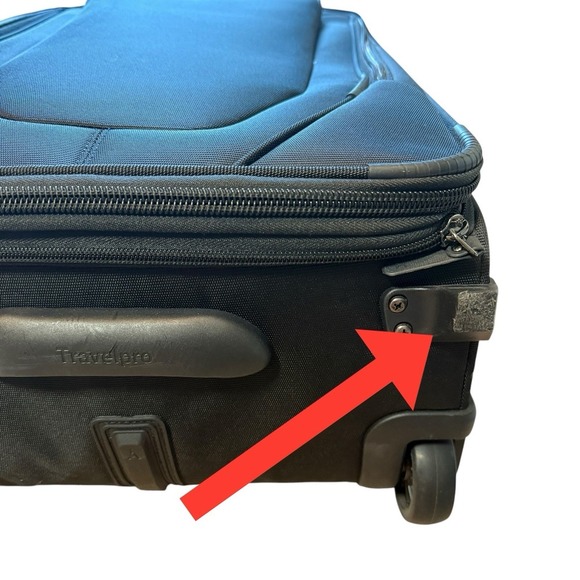 Travelpro Luggage Black 4 Wheels Powerscope Leather Handle Canvas Carry On Bag - Picture 4 of 16